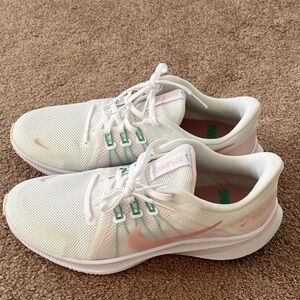 Women's Nike White and Pink Athletic Shoes